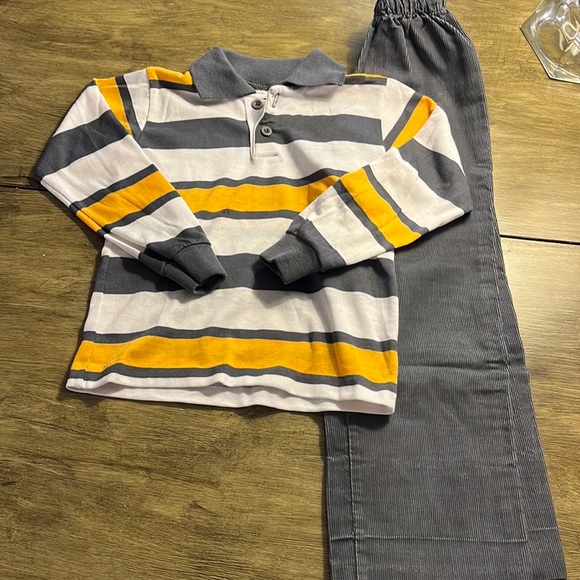 Vtg Healthtex Boy Sz 6 Multicolored Striped Polo With Corduroy Pants Set USA - Picture 2 of 16